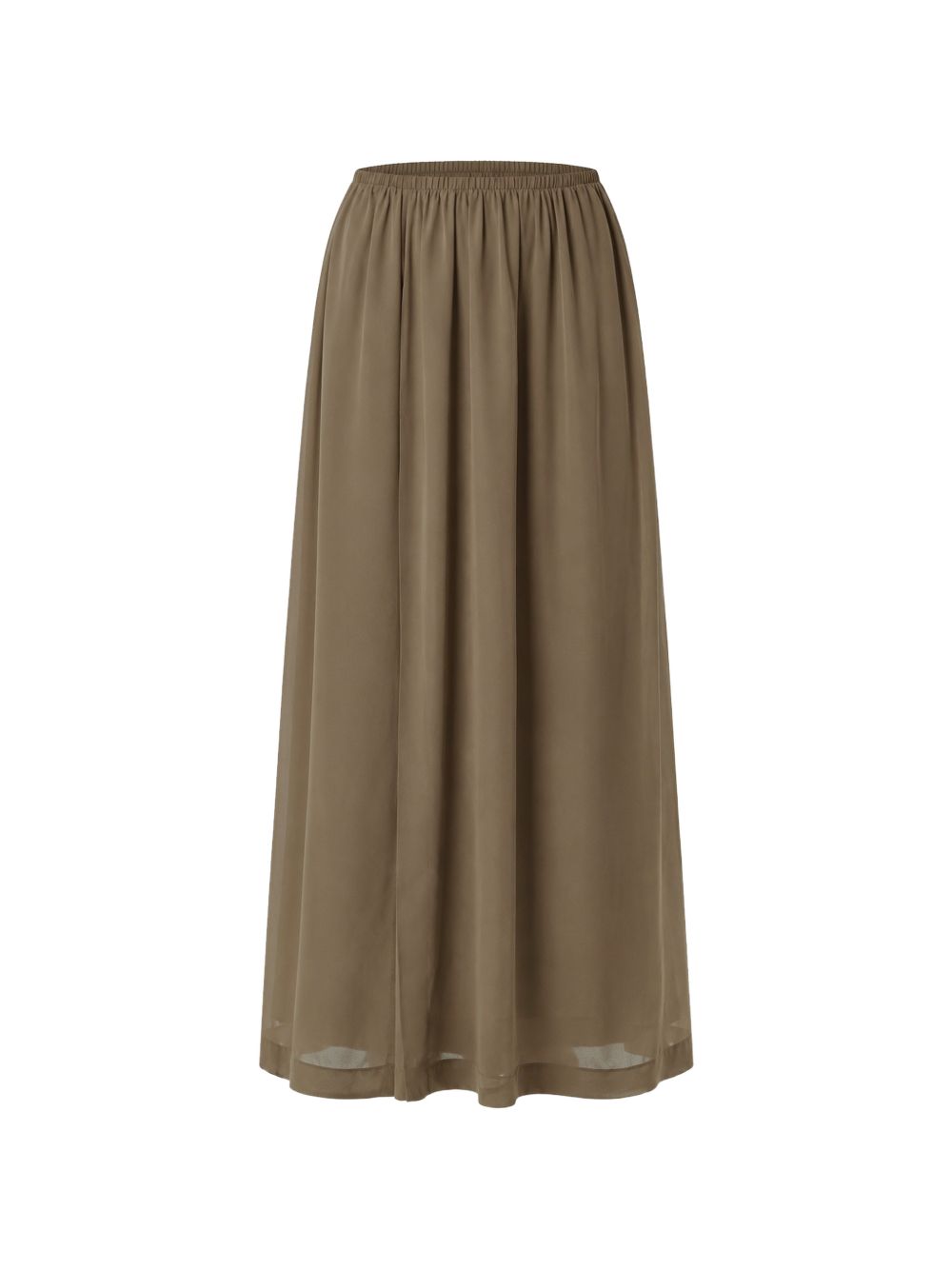 ELIE elasticated gathered maxi skirt SKFS22044404 OLIVE THE FRANKIE SHOP 