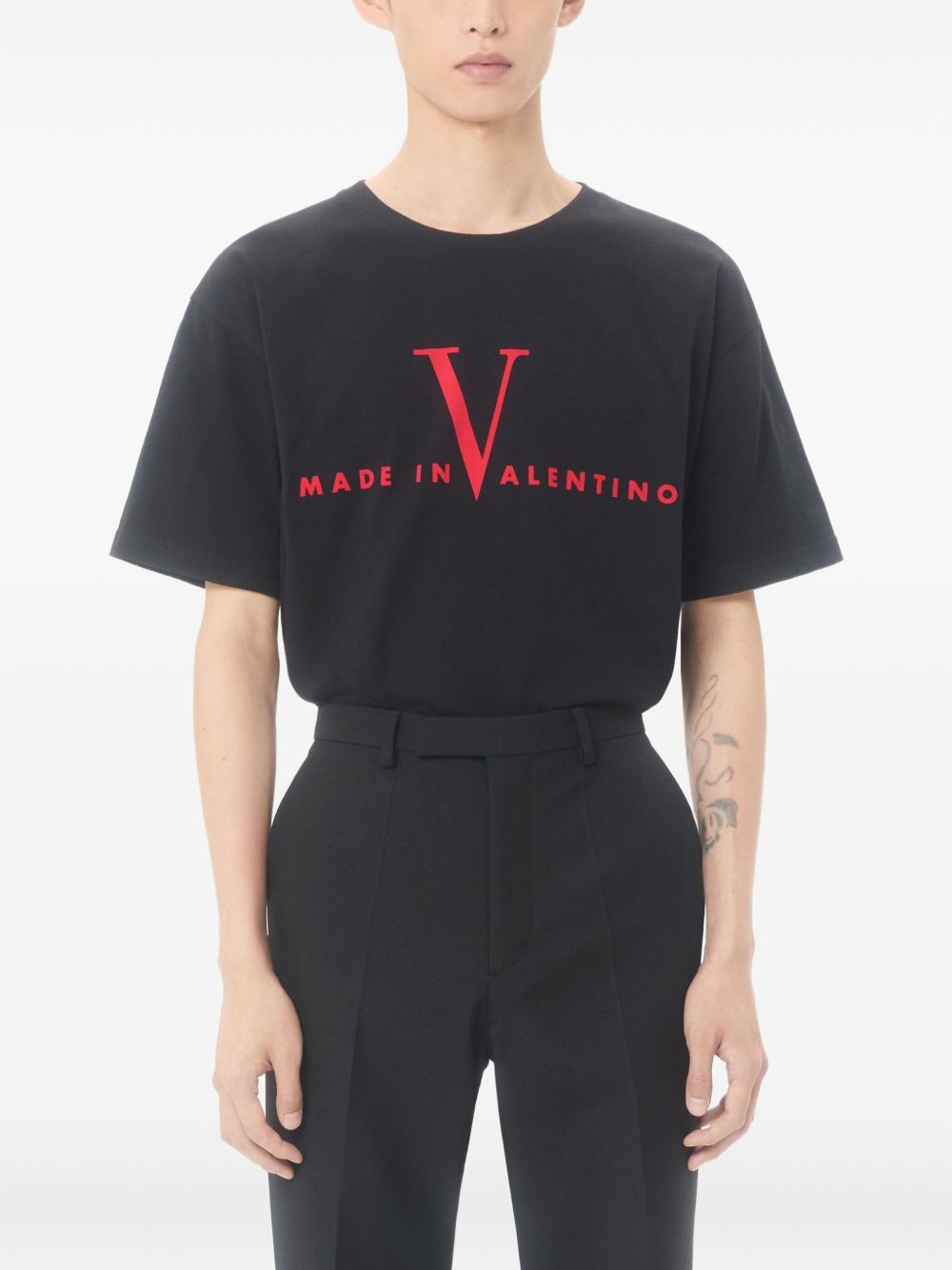 Cotton T-Shirt with Made in Valentino Print 8V3MG16PBAQ 0NR VALENTINO GARAVANI 