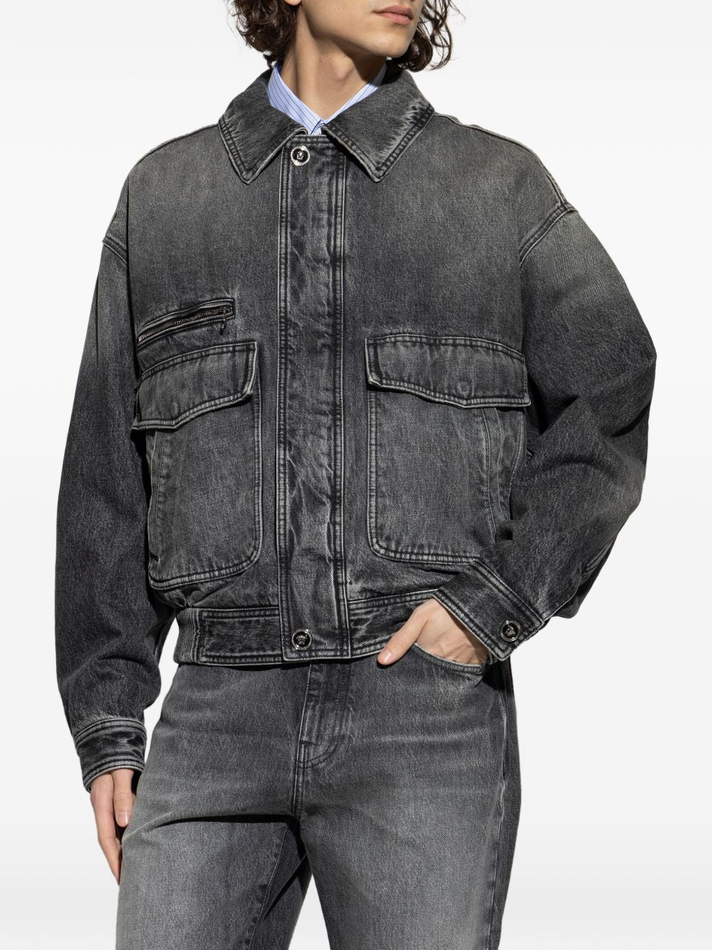 Denim blouson 1021754 1A160531D980 VERSACE 