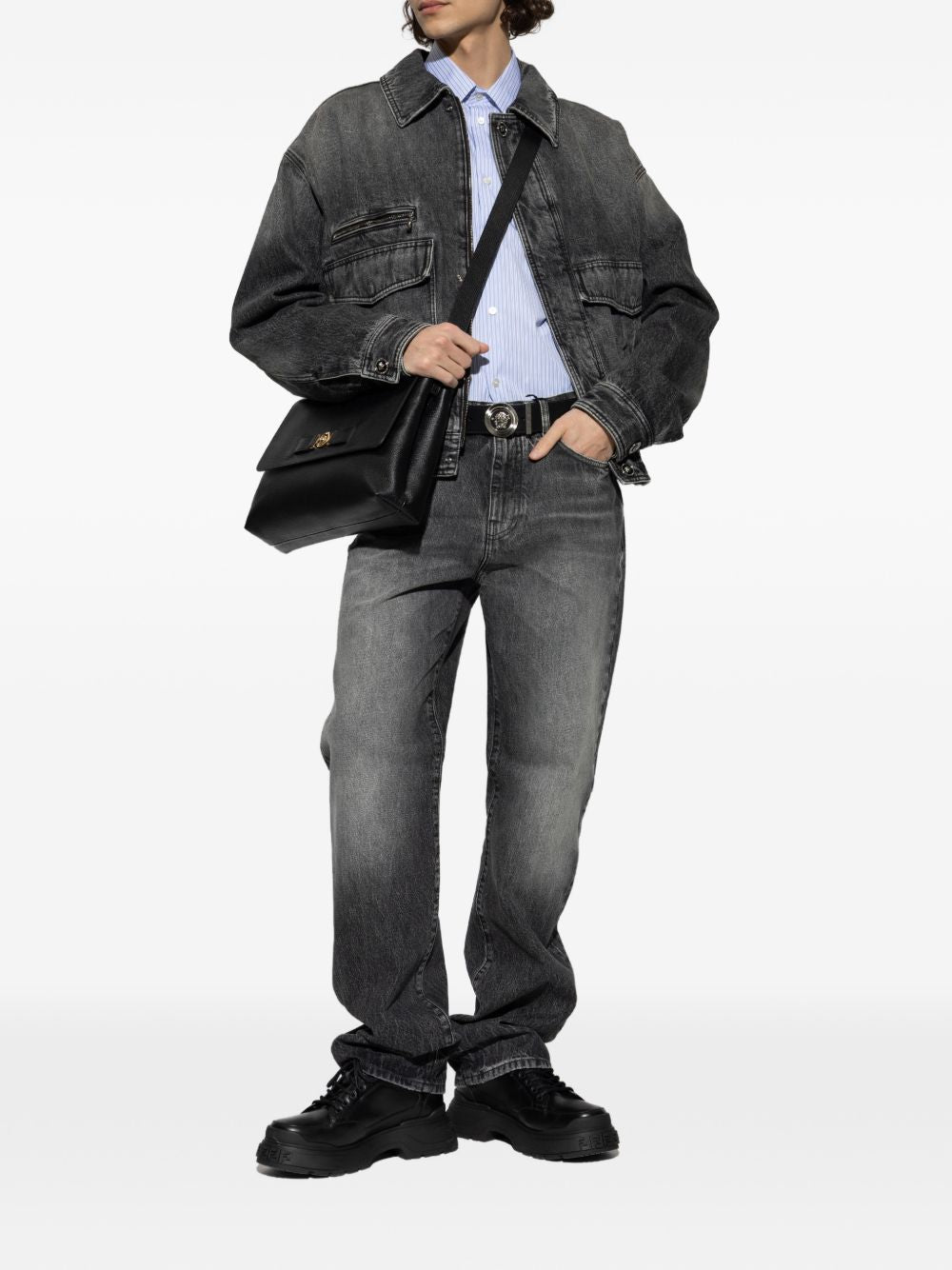 Denim blouson 1021754 1A160531D980 VERSACE 