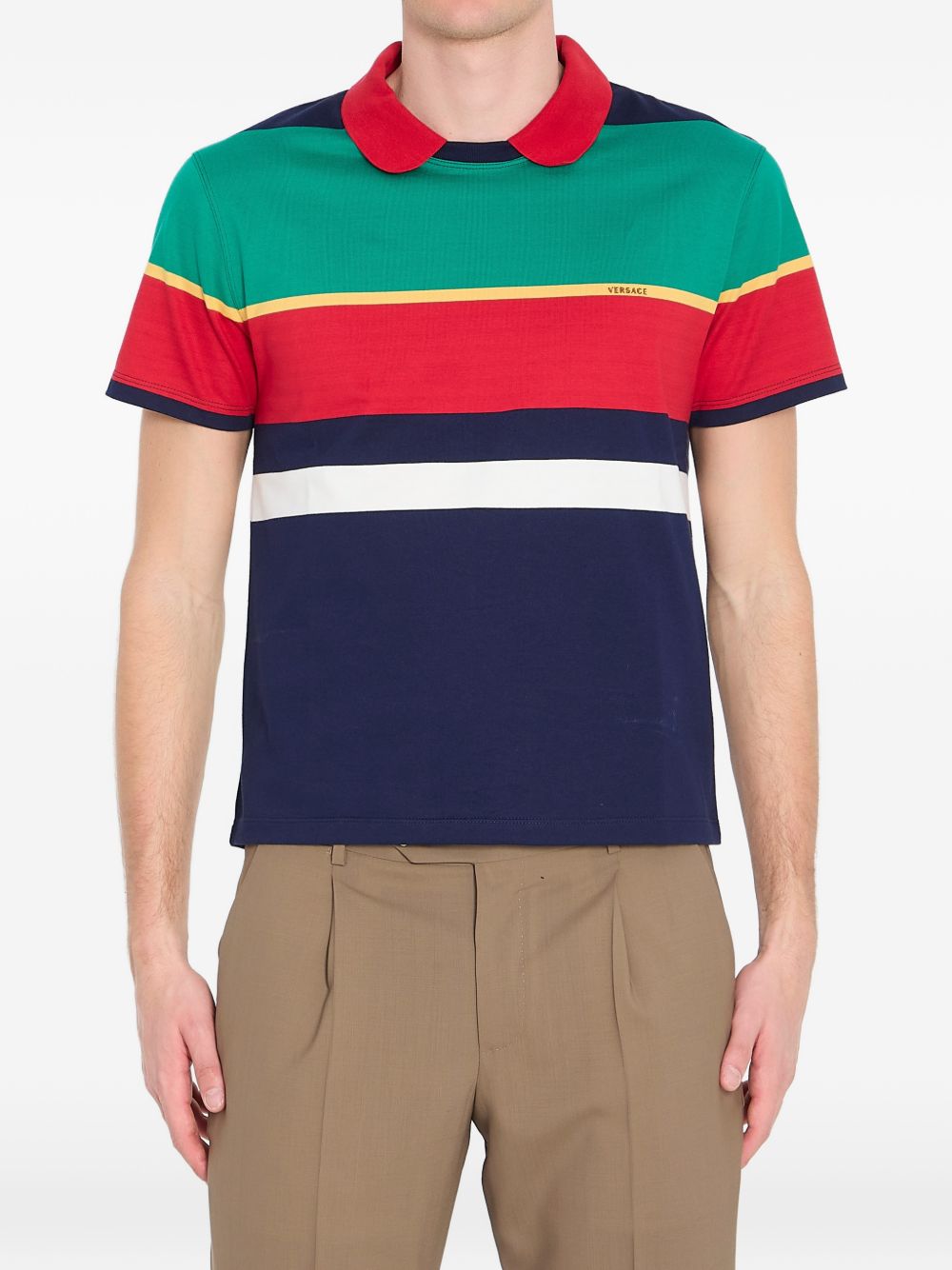 Striped Cotton-Jersey Tank Top 1024579 1A178906G870 VERSACE 