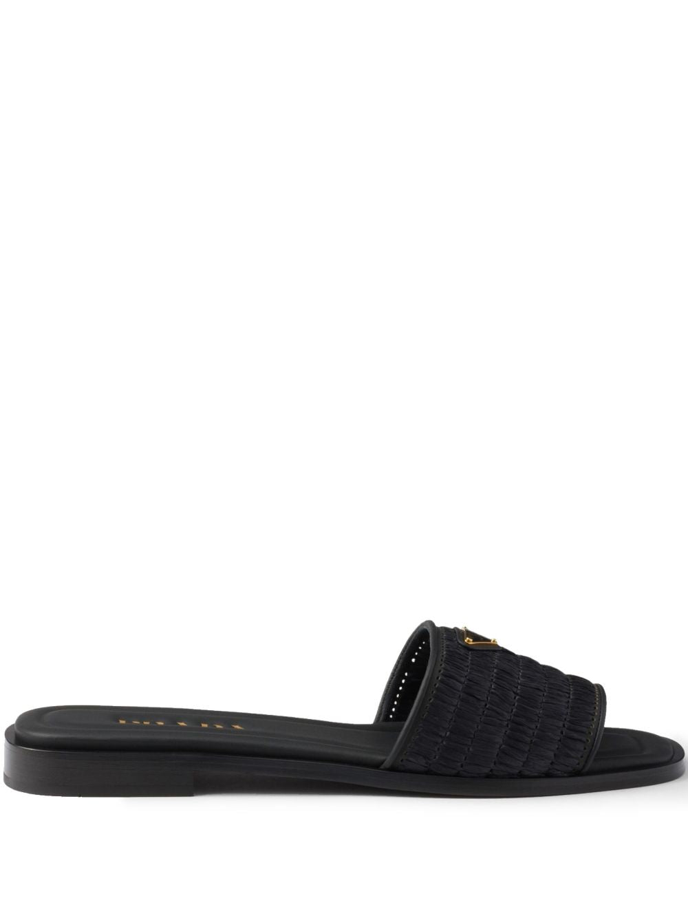 Leather slides with crochet details 1XX7582ACS F-B010F0002 PRADA 