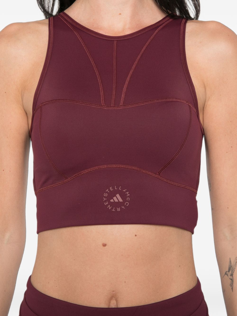 Training crop top KR6167 MAROON ADIDAS x Stella McCartney 