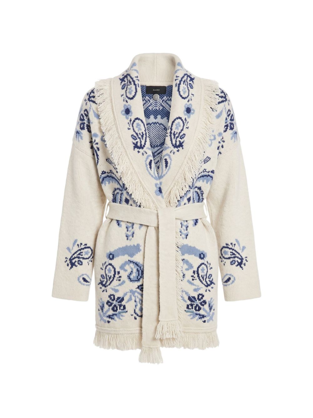 Island Roots Foulard fringed cardigan LWHB064E26KNI003 0442 ALANUI 