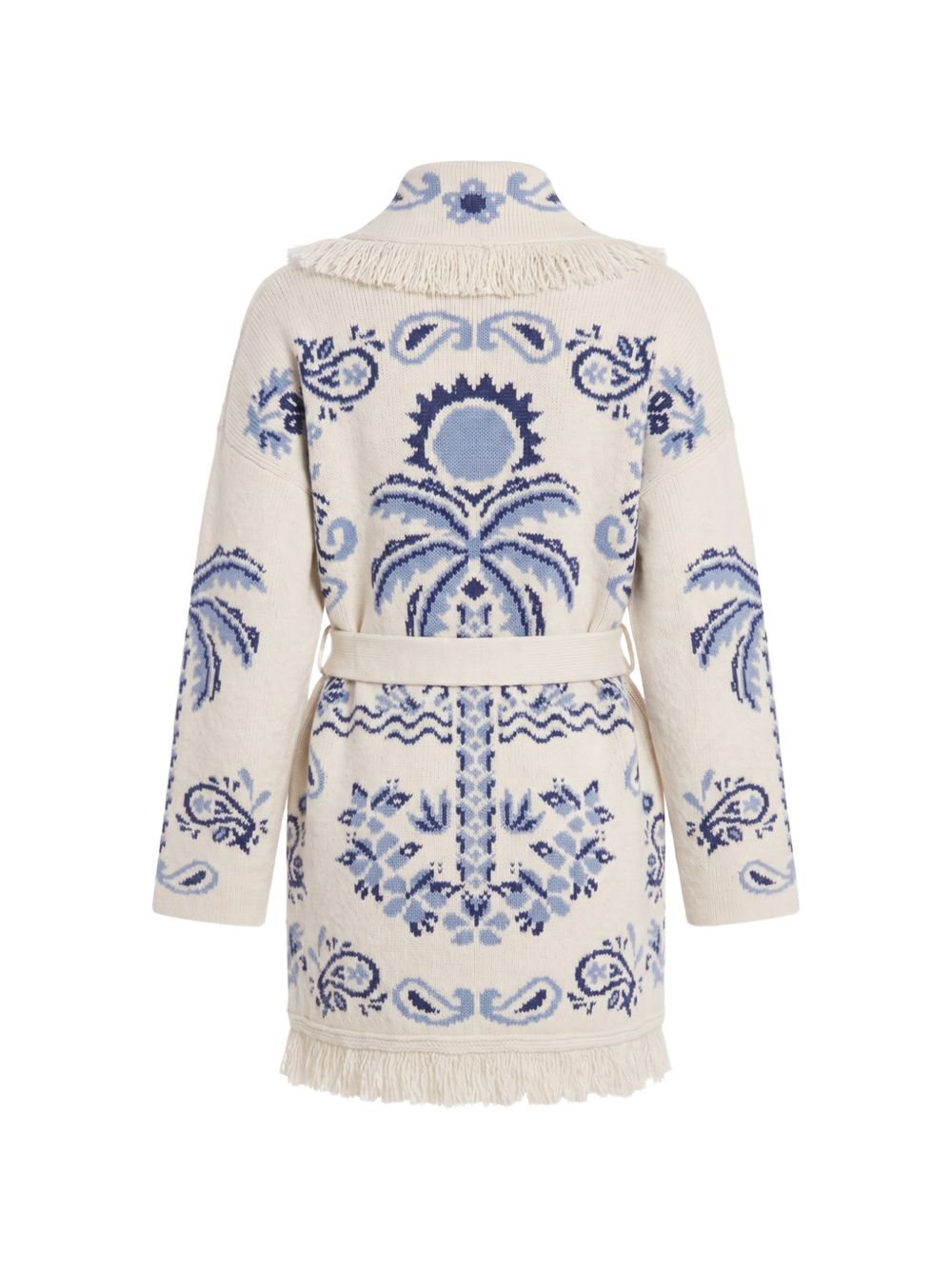 Island Roots Foulard fringed cardigan LWHB064E26KNI003 0442 ALANUI 