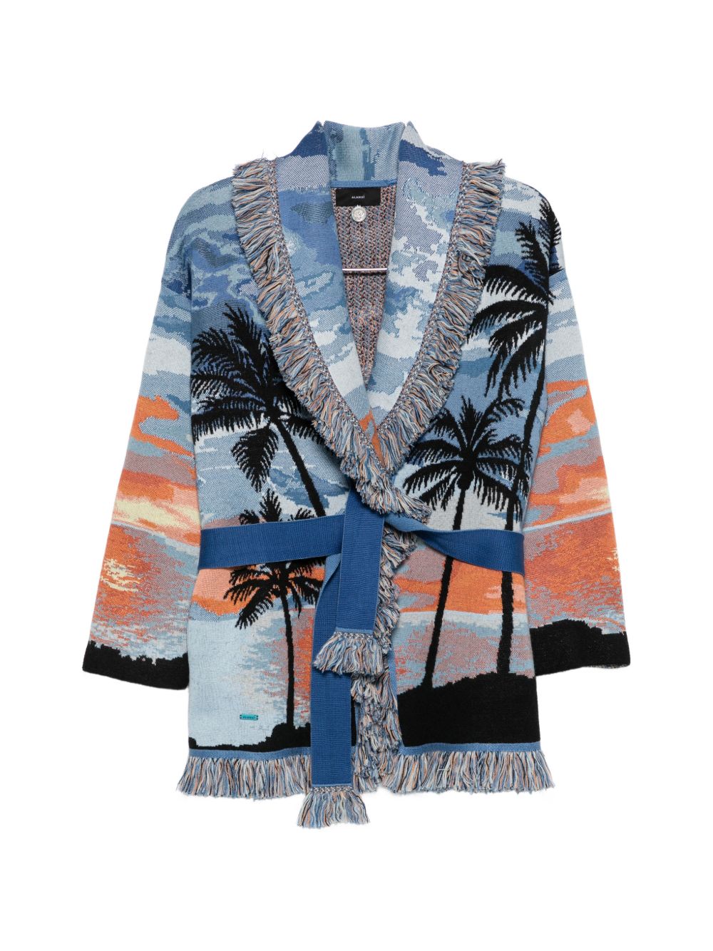 Island Roots Foulard fringed cardigan LWHB064E26KNI004 4521 ALANUI 