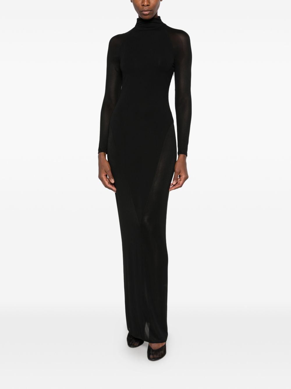 BODYCON opaque jersey dress AA9R3259J132D 995 ALAÏA 