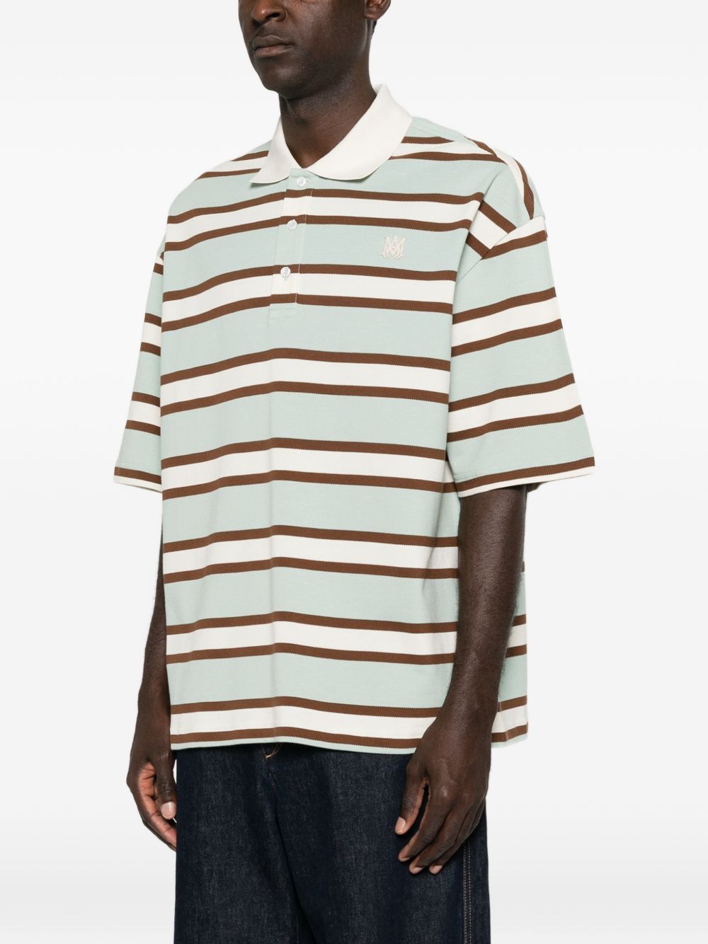 striped short-sleeve polo shirt AMTOJR1198 551 AMIRI 