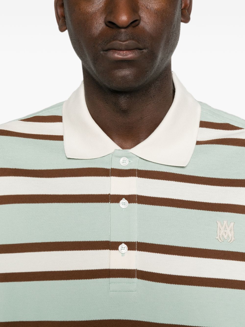 striped short-sleeve polo shirt AMTOJR1198 551 AMIRI 