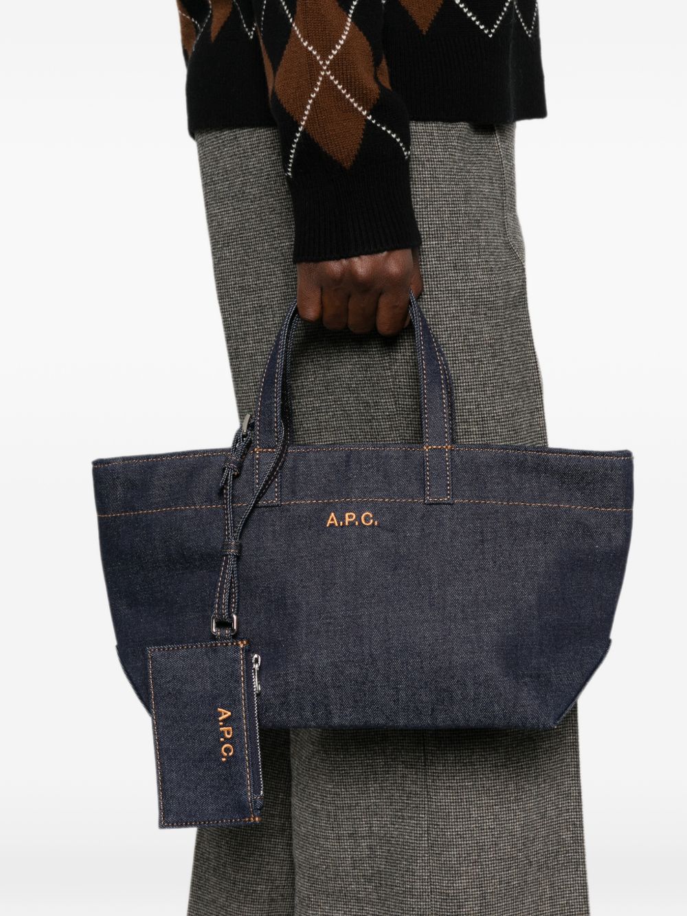 small Le Drummer denim tote bag COHIZ F67045IAI A.P.C. 