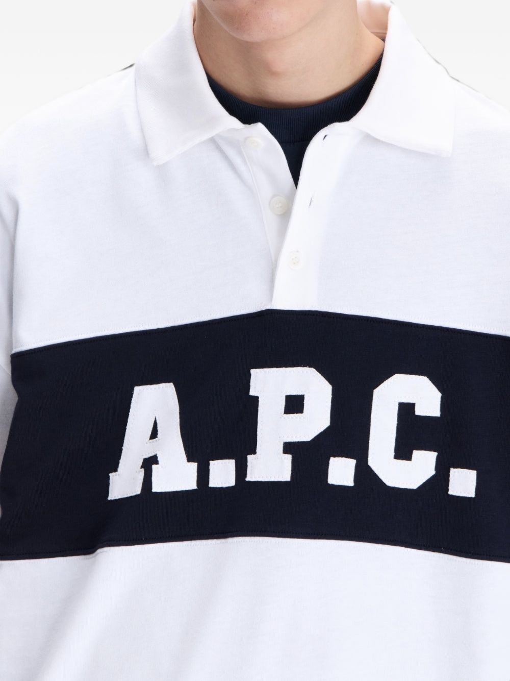 logo-print rugby-style polo shirt COHRU H26633AAB A.P.C. 