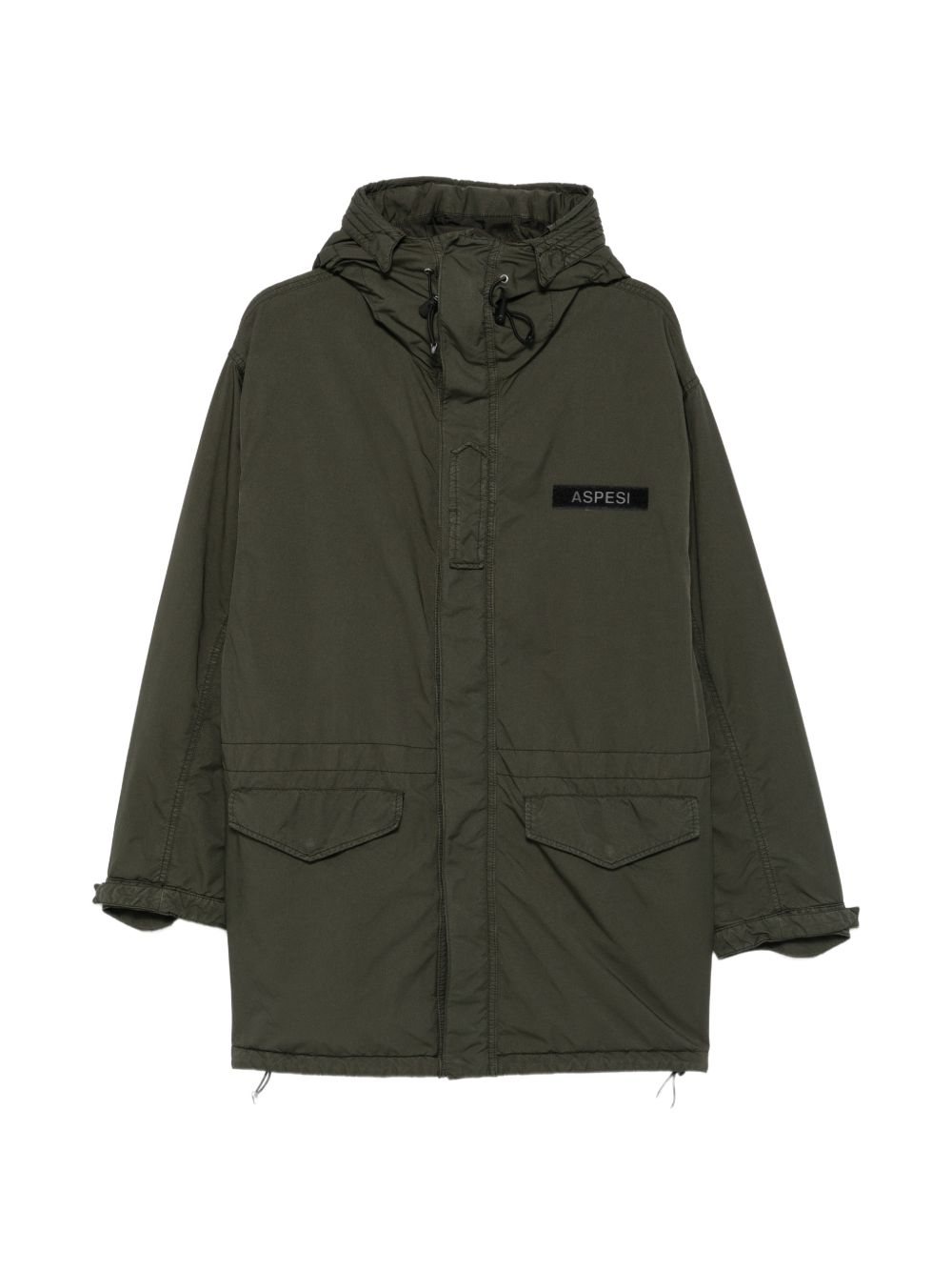 Logo-patch hooded coat W6_I_6I01 102485393 ASPESI 