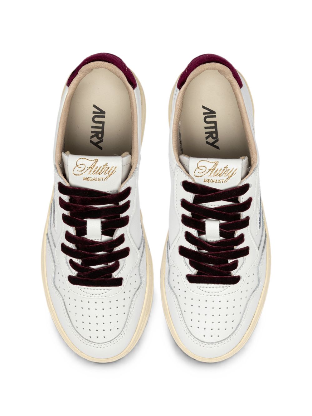 MEDALIST SNEAKERS IN FIG AND SILVER LEATHER AULW VZ01WHITE/FIG AUTRY 