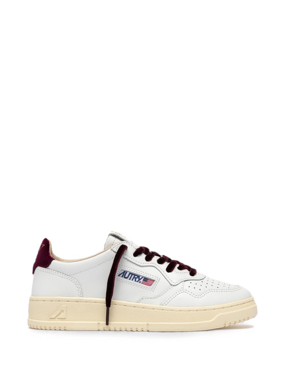 MEDALIST SNEAKERS IN FIG AND SILVER LEATHER AULW VZ01WHITE/FIG AUTRY 
