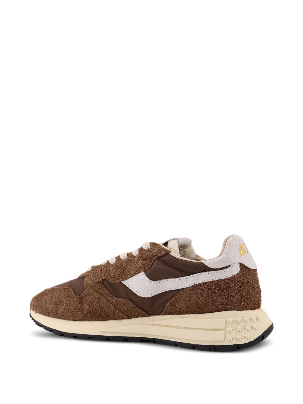REELWIND LOW SNEAKERS IN BROWN AND WHITE PEPPER NYLON AND SUEDE WWLM NC39WHITE/TUNDRA AUTRY 