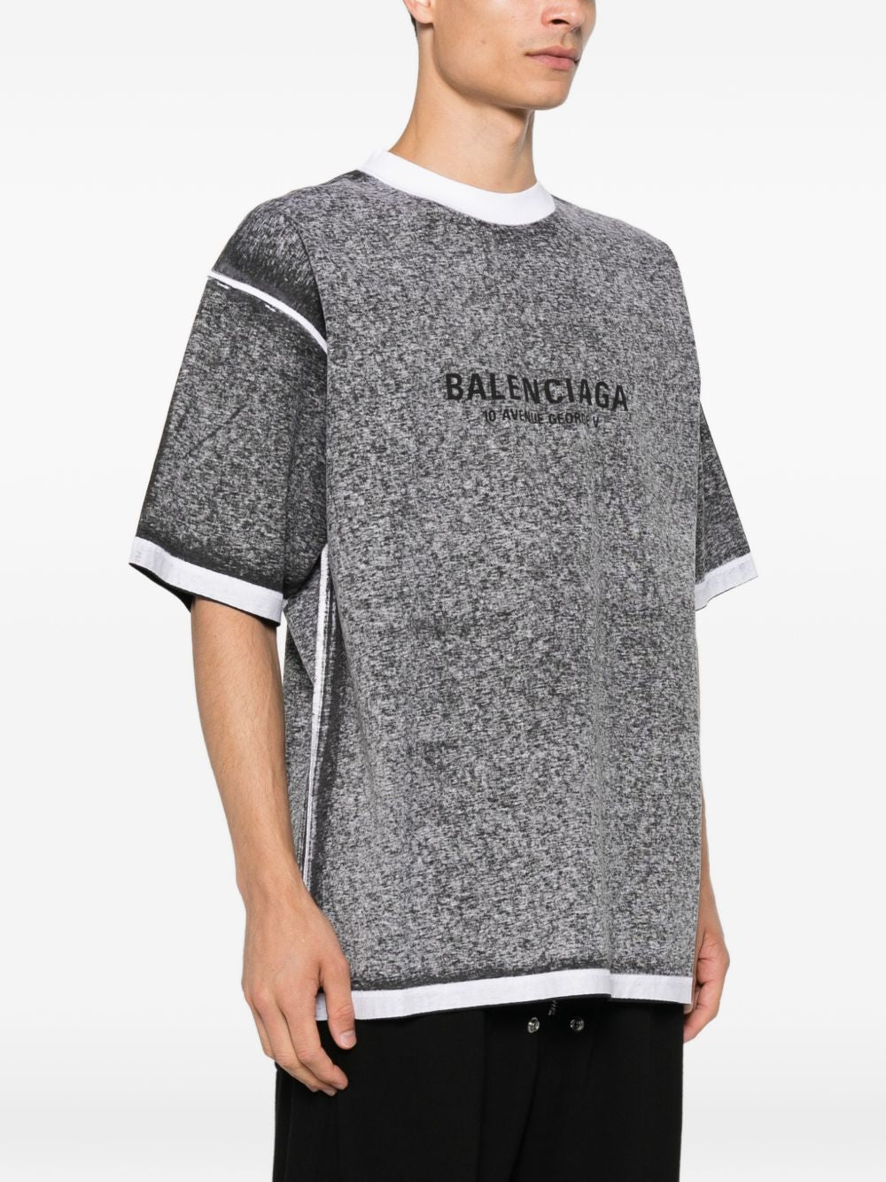 logo-print heathered T-shirt 764235 TUVS21000 BALENCIAGA 