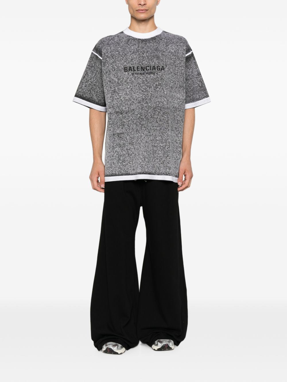 logo-print heathered T-shirt 764235 TUVS21000 BALENCIAGA 