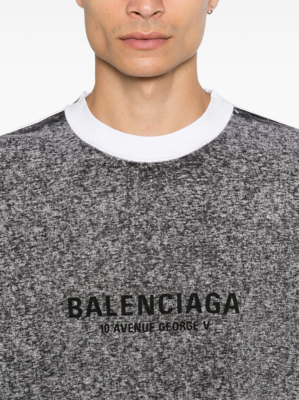 logo-print heathered T-shirt 764235 TUVS21000 BALENCIAGA 