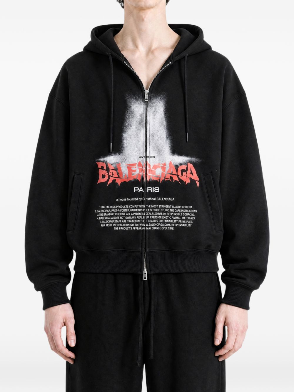 The Door Oversized Zip-up Hoodie 850338 TUVQ91000 BALENCIAGA 