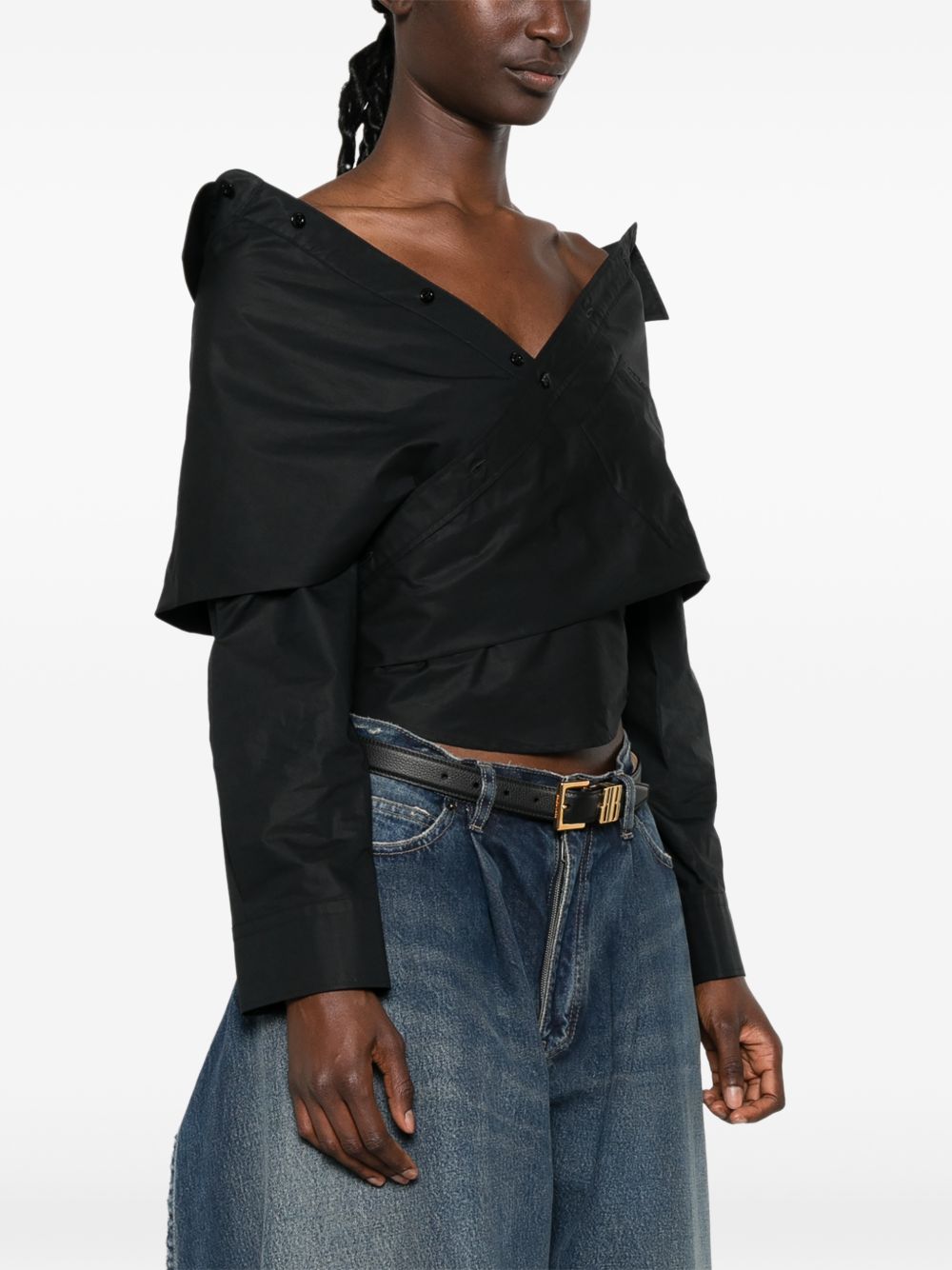 Off-shoulder Wrap Shirt 872123 TRM281000 BALENCIAGA 