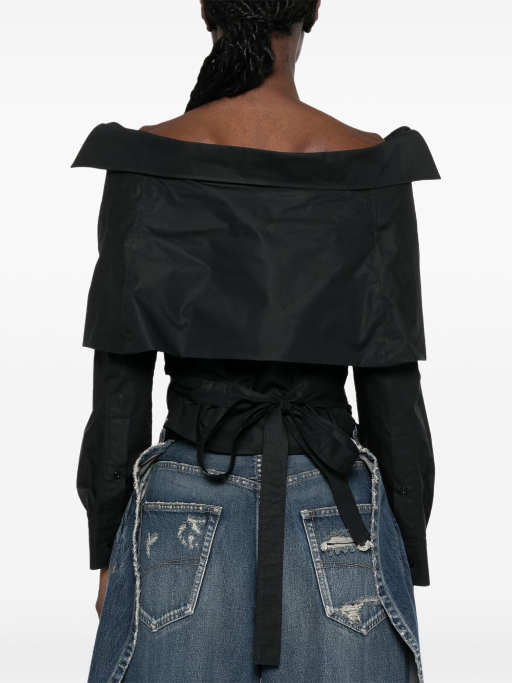 Off-shoulder Wrap Shirt 872123 TRM281000 BALENCIAGA 