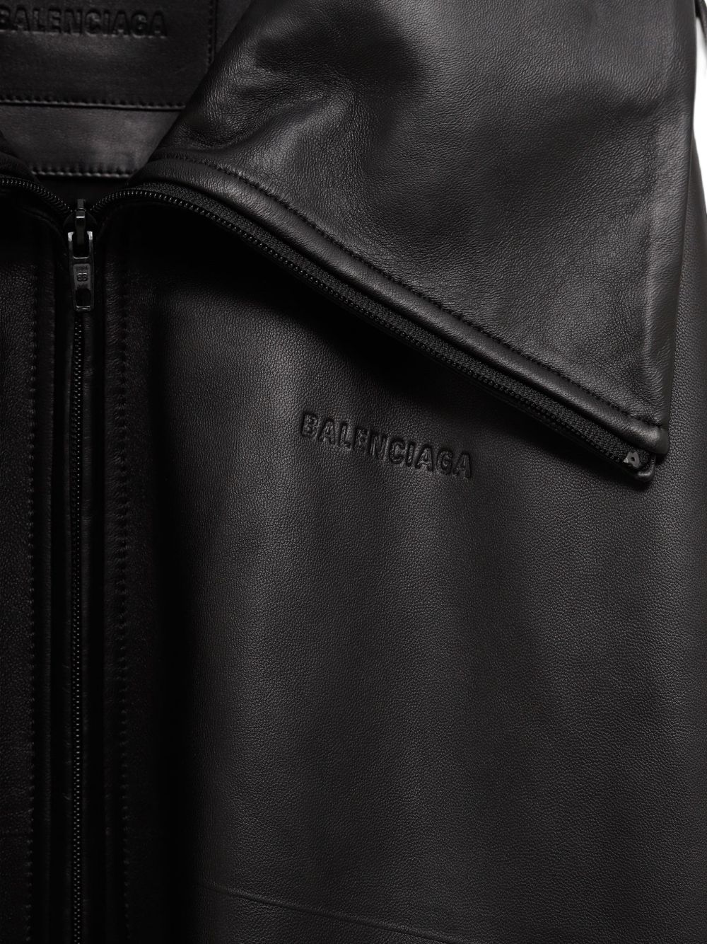 Logo-debossed leather jacket A009GE TVS051000 BALENCIAGA 