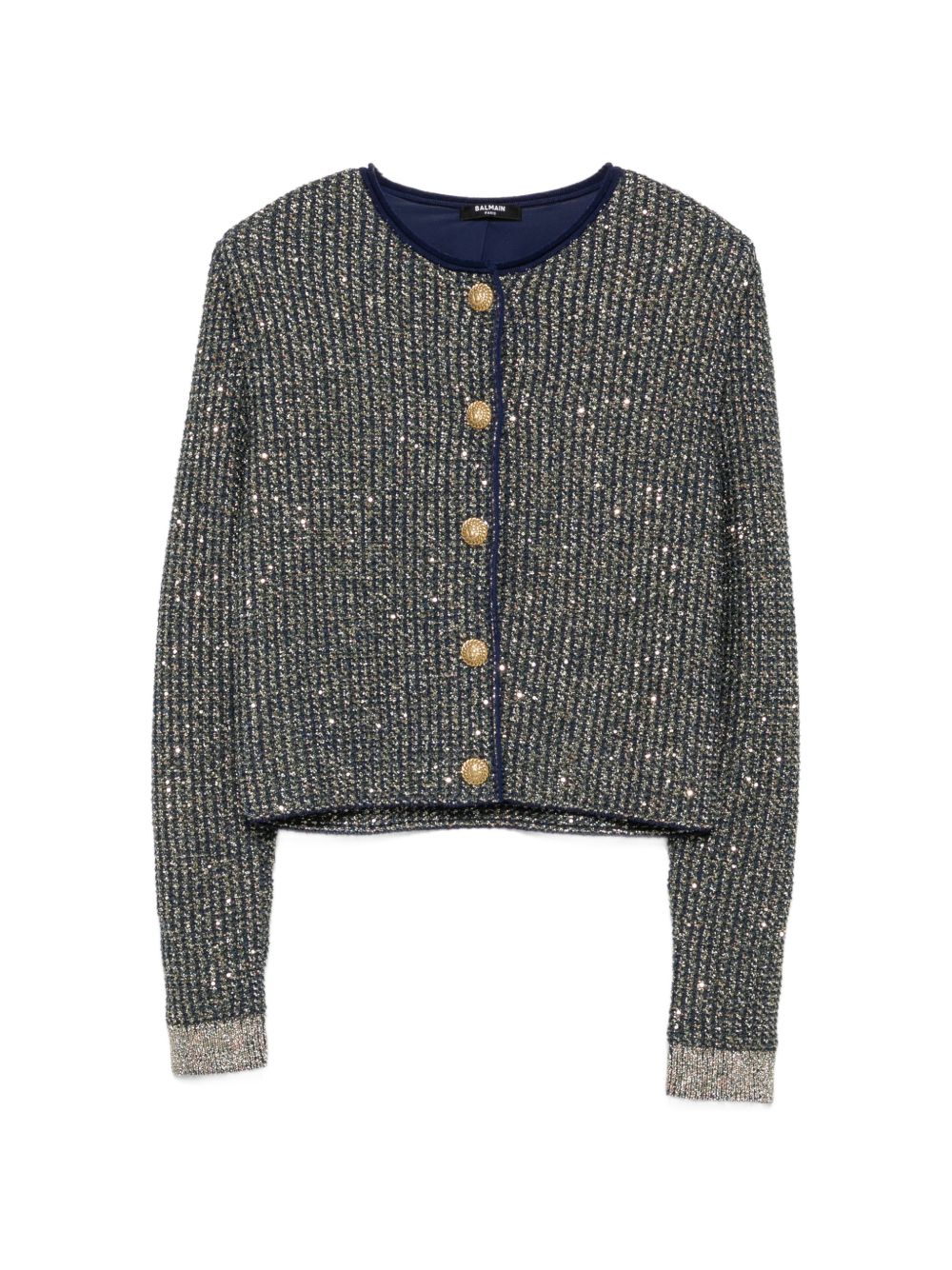 glittered tweed cardigan HF1KL918KK13 SQH BALMAIN 