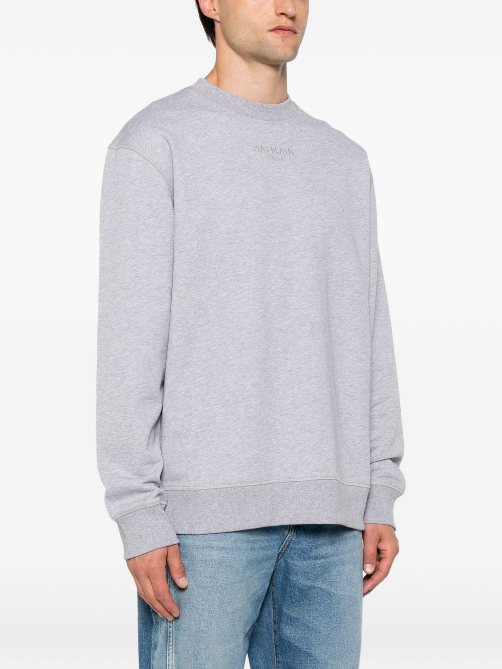 logo-embroidered sweatshirt HH1JQ130BD10 YHD BALMAIN 