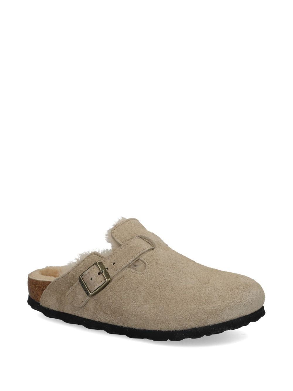 BOSTON suede sandals in lamb fur 1028299 SHEARLINGTAUPE BIRKENSTOCK 