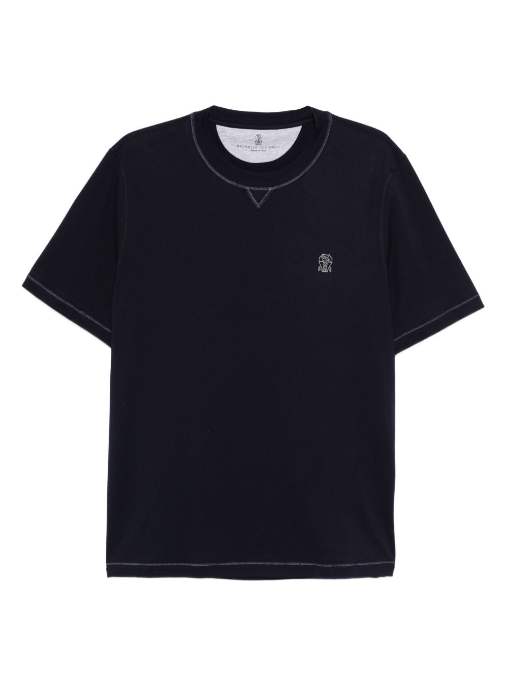 embroidered crew-neck T-shirt M0B131328G CW369 BRUNELLO CUCINELLI 