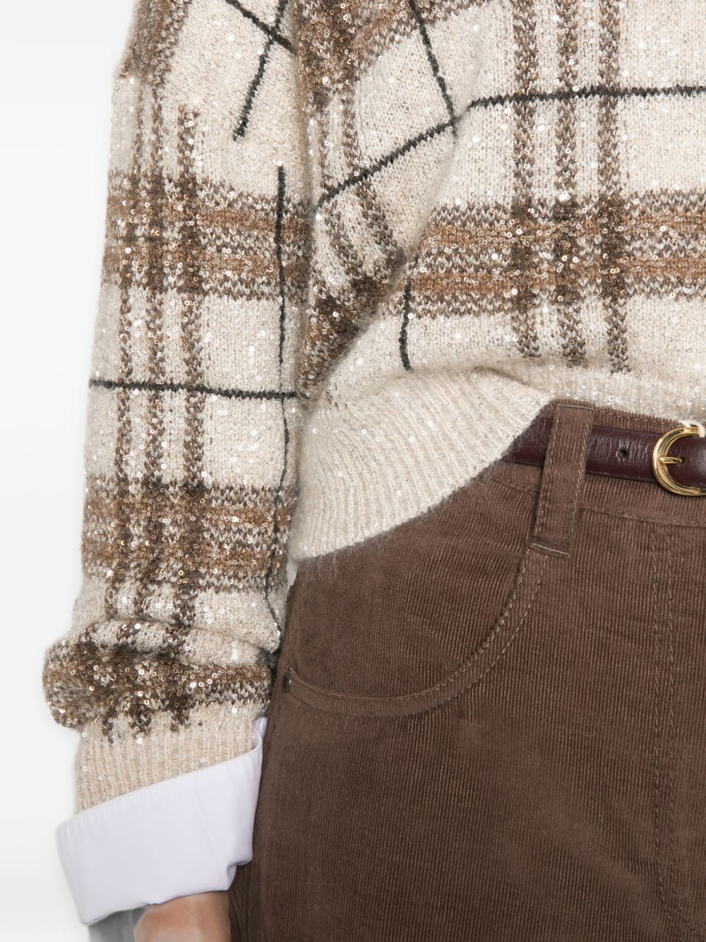 sequin-embellished checked sweater MPN570310P CCC60 BRUNELLO CUCINELLI 
