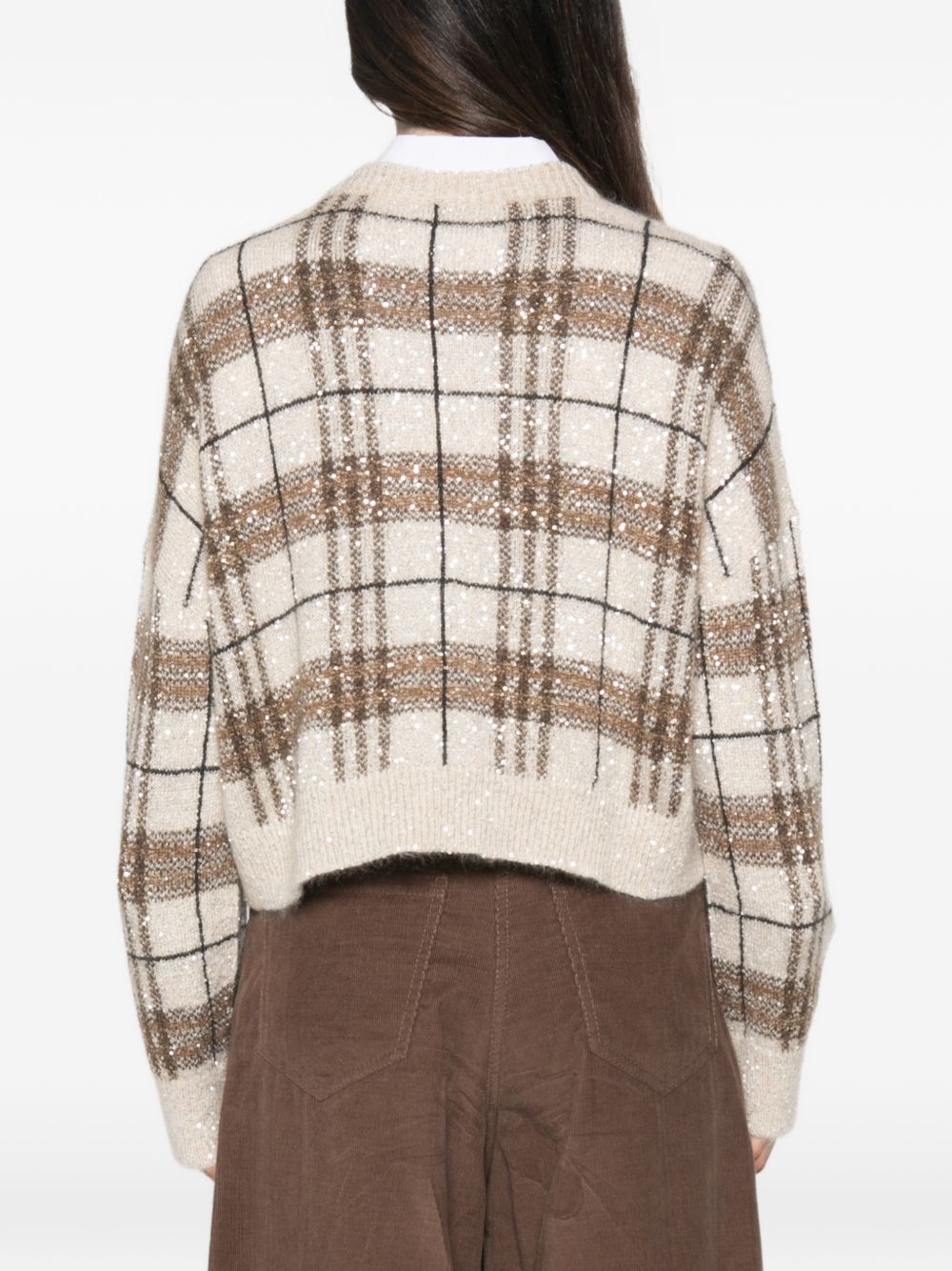 sequin-embellished checked sweater MPN570310P CCC60 BRUNELLO CUCINELLI 