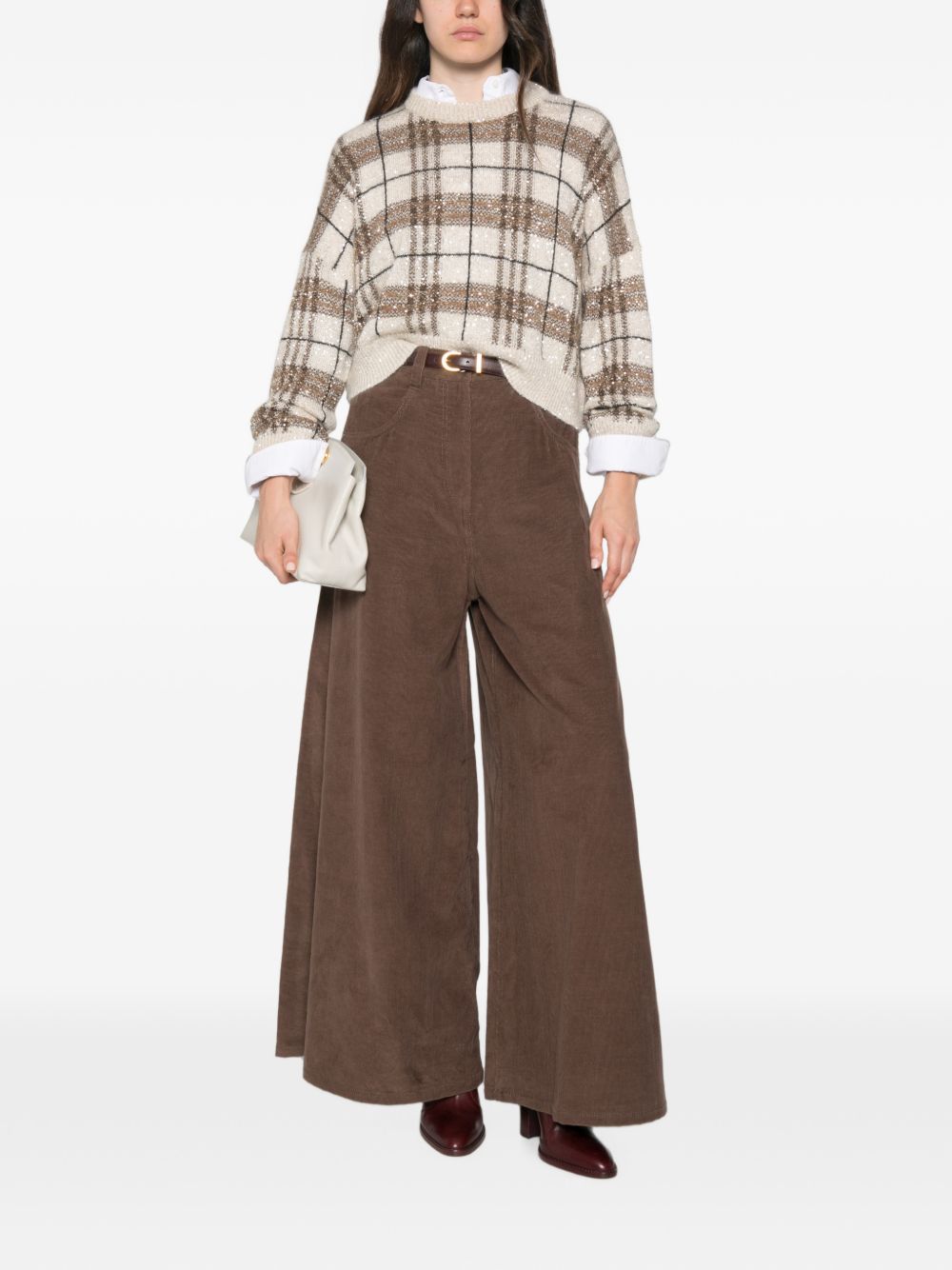 sequin-embellished checked sweater MPN570310P CCC60 BRUNELLO CUCINELLI 