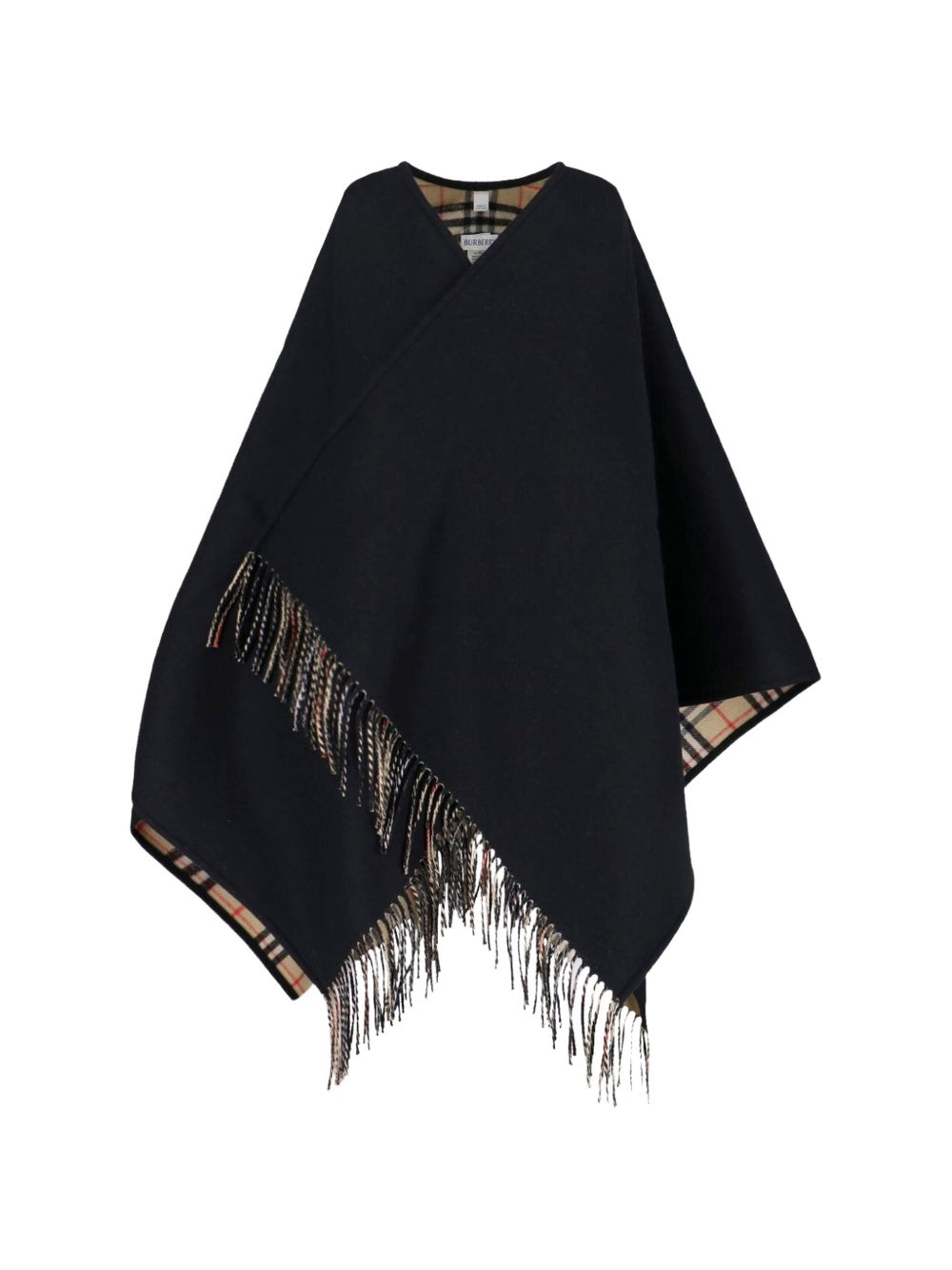 Reversible Check Wool Cape 8122804 C1900 BURBERRY 
