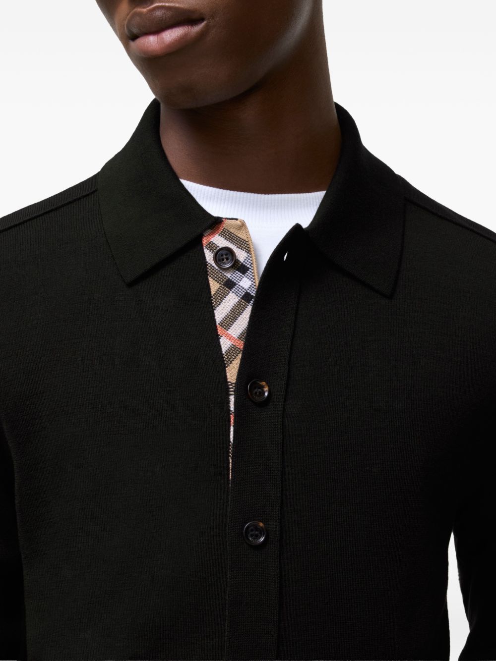 Check-trim buttoned cardigan 8127131 A1189 BURBERRY 