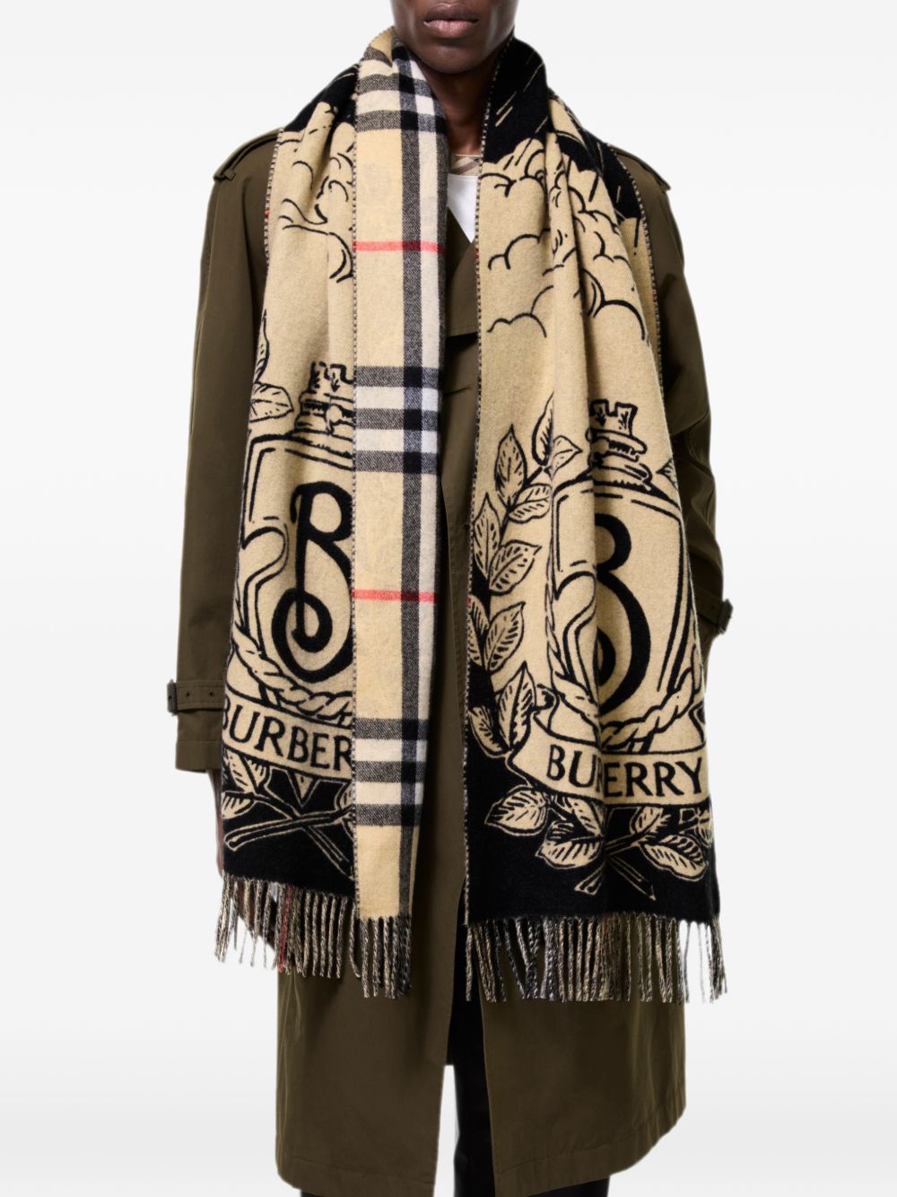 reversible fringed scarf 8130408 A2575 BURBERRY 
