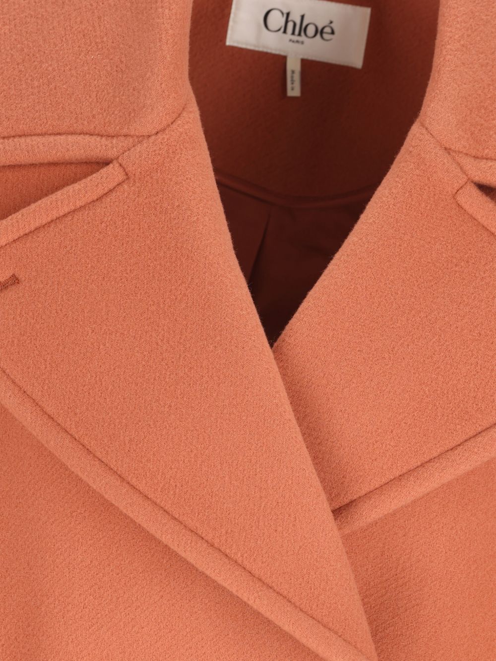 Oversized short coat in wool CH25WMA96272 6AG CHLOÉ 