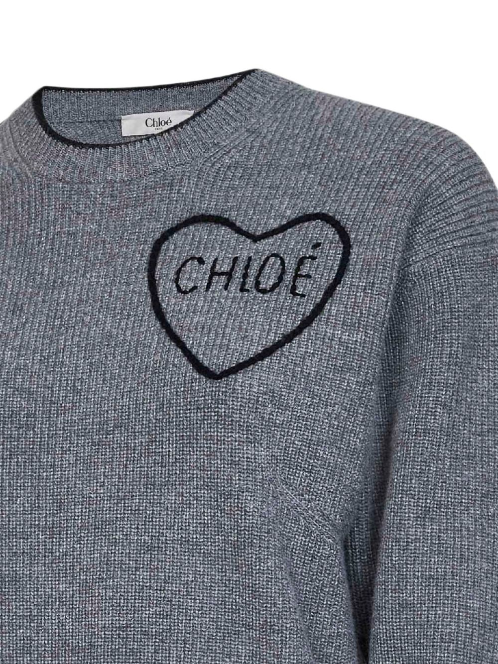 Cropped fitted logo sweater CH26AMP41710 012 CHLOÉ 