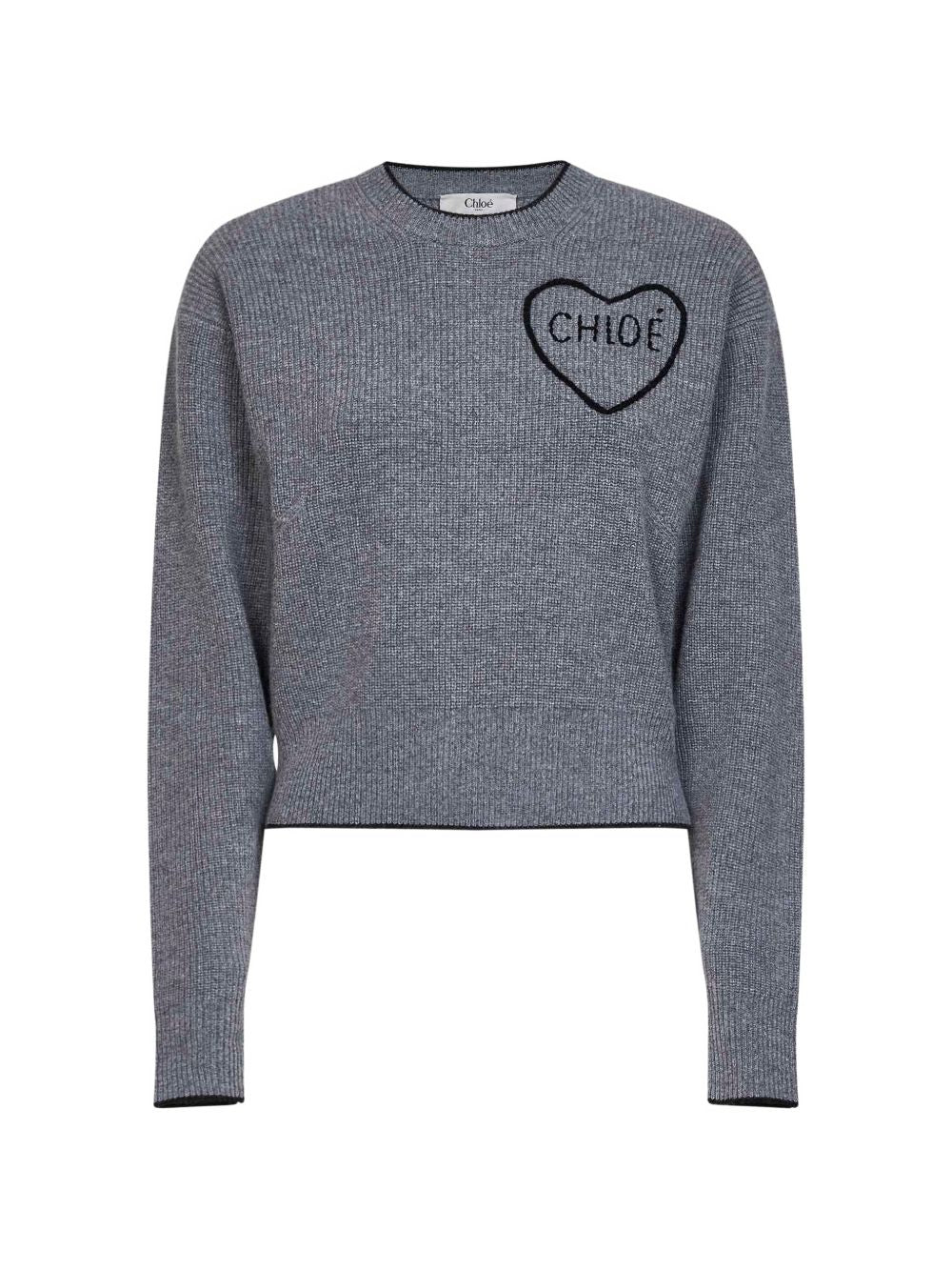 Cropped fitted logo sweater CH26AMP41710 012 CHLOÉ 