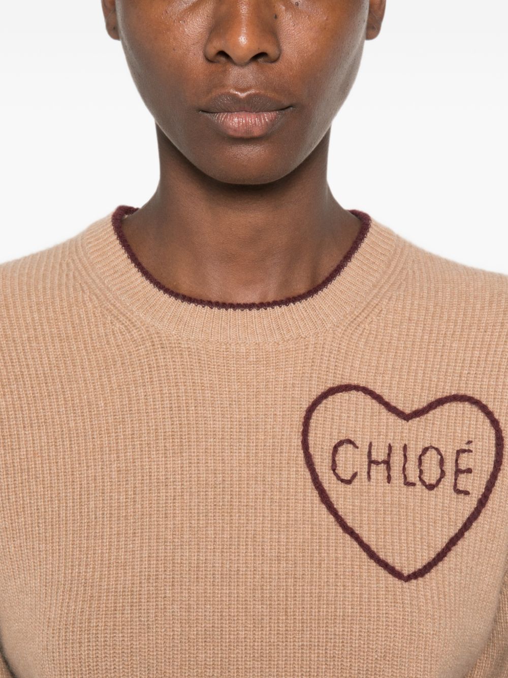 Cropped fitted logo sweater CH26AMP41710 218 CHLOÉ 