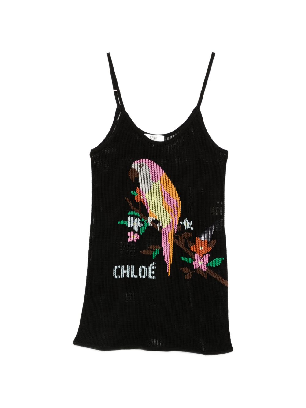 Parrot-intarsia knitted dress CH26AMR06830 001 CHLOÉ 