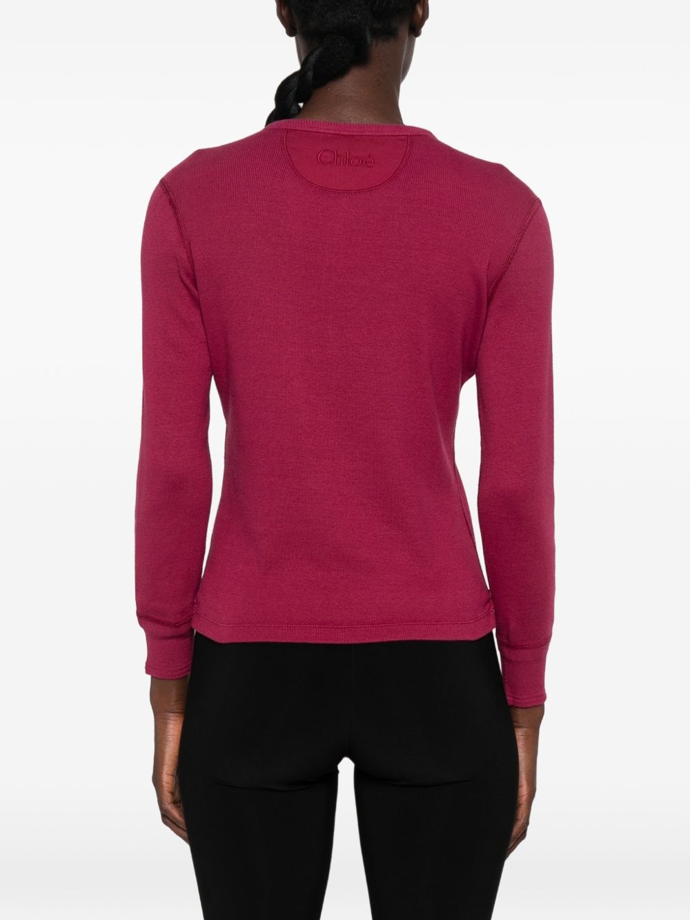 Button-placket long-sleeve top CH26WJH30089 6BH CHLOÉ 