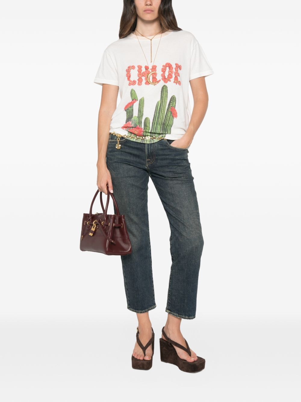 Cactus-print T-shirt CH26WJH41784 107 CHLOÉ 