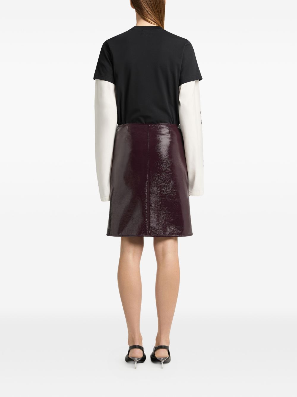 Vinyl A-line knee-length skirt 326CJU397VY0014 4090 COURRÈGES 