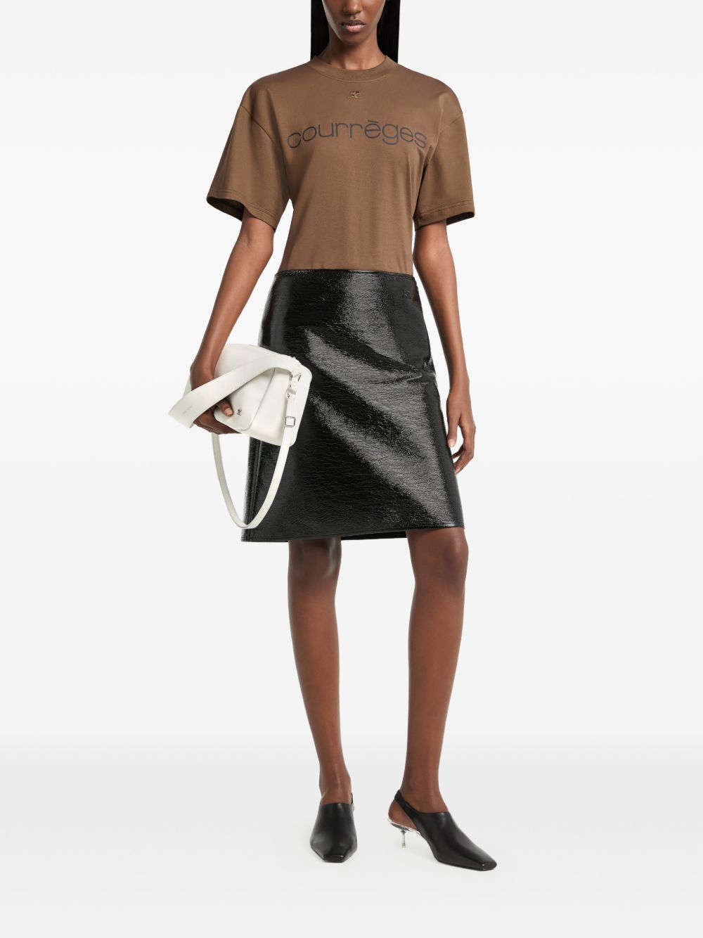 Logo-print short-sleeve T-shirt 326JTS168JS0312 B263 COURRÈGES 