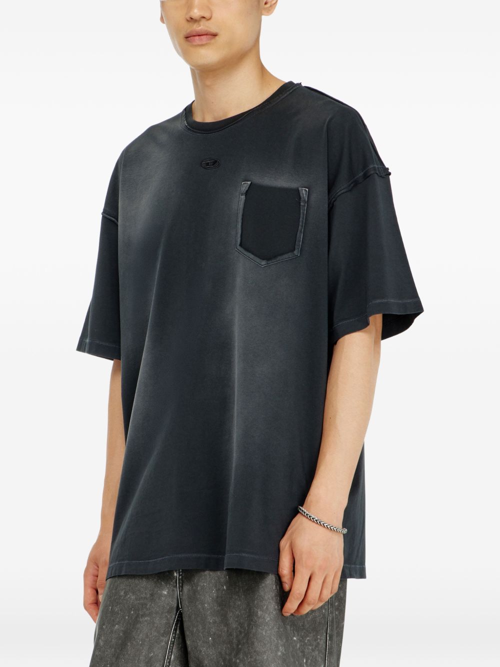 faded T-shirt with ripped pocket A22830 0EFBQ900 DIESEL 