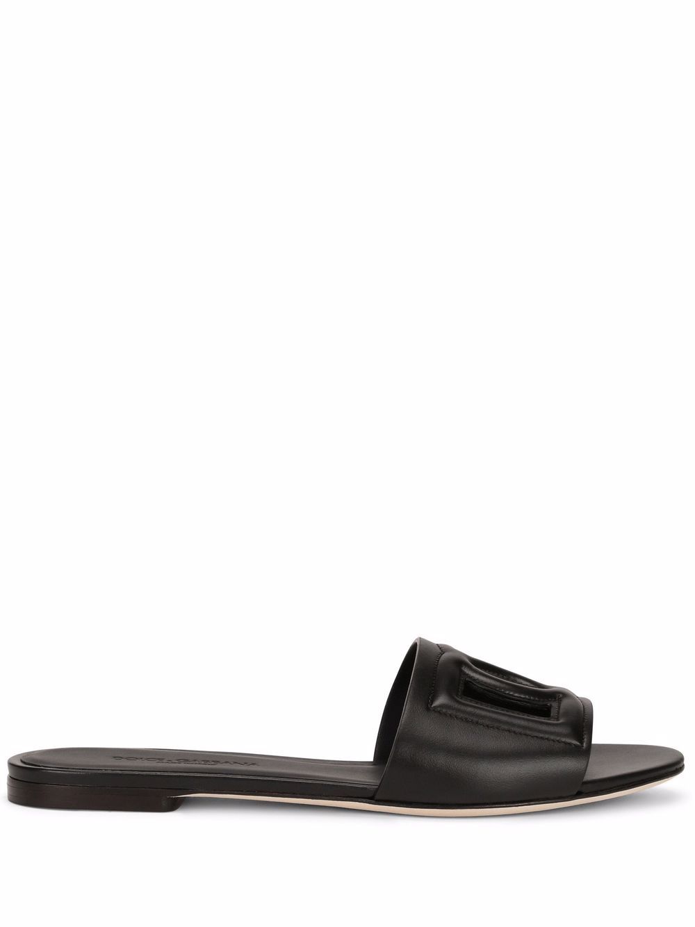 Calfskin slides with DG logo CQ0436 AY32980999 DOLCE & GABBANA 