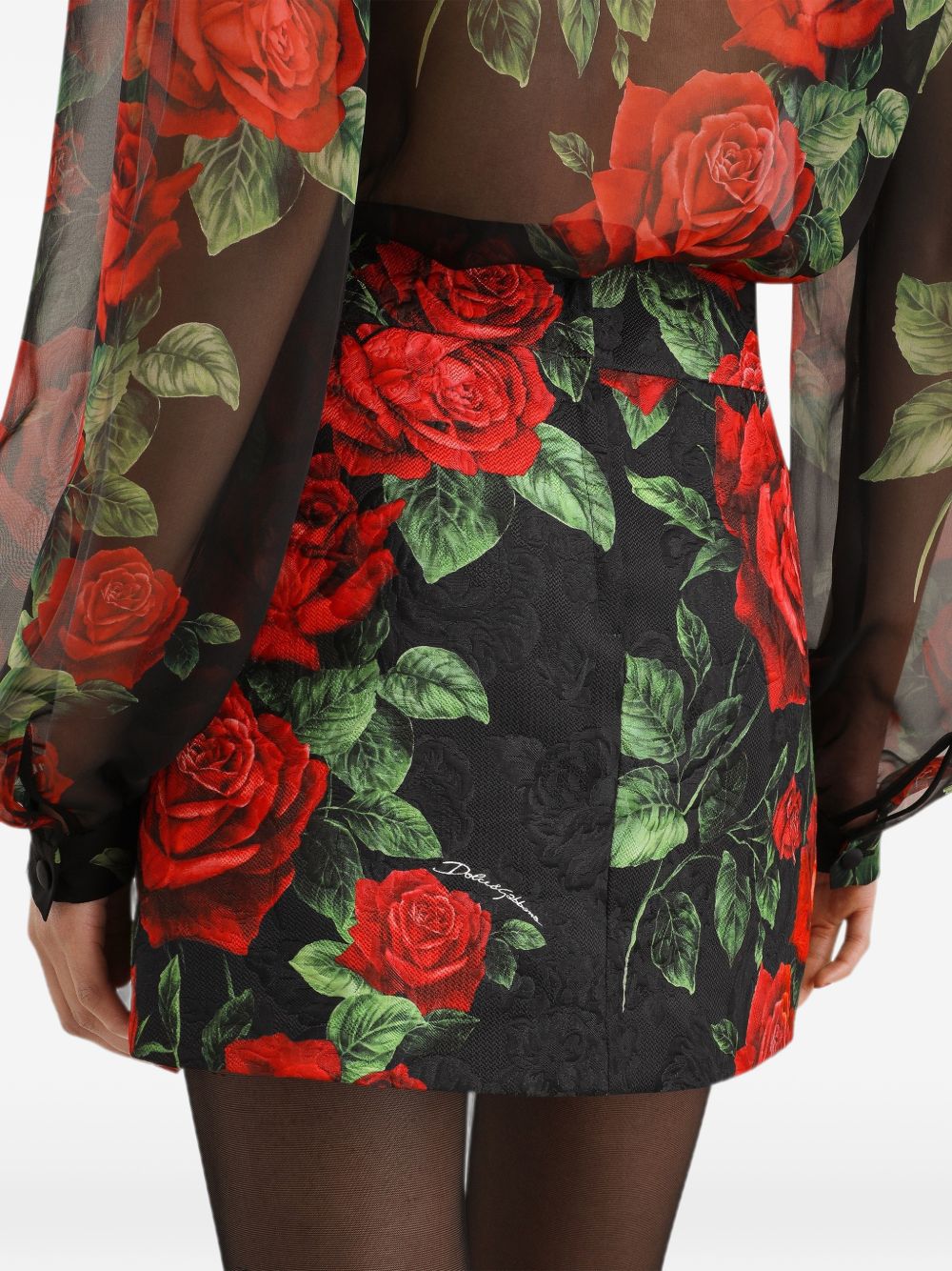 Rose-print brocade skirt F4DEPT FSTB4HN6EJ DOLCE & GABBANA 