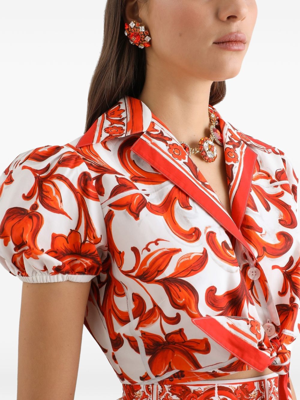 Majolica-print poplin shirt F5T66T GDDRDS9000 DOLCE & GABBANA 