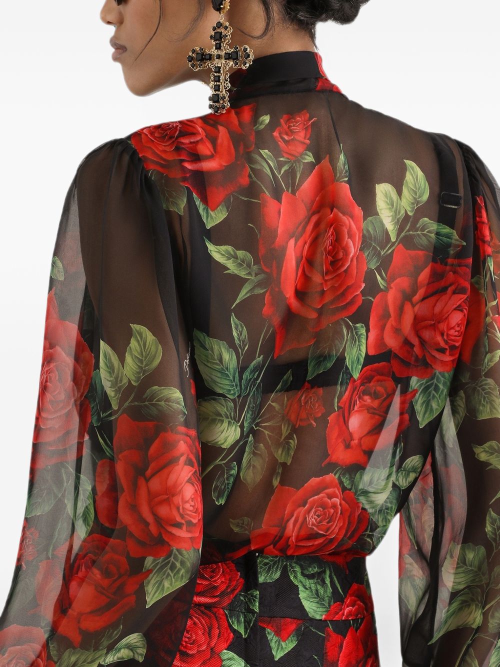 Rose-print chiffon blouse F5U60T IS134HN6EJ DOLCE & GABBANA 